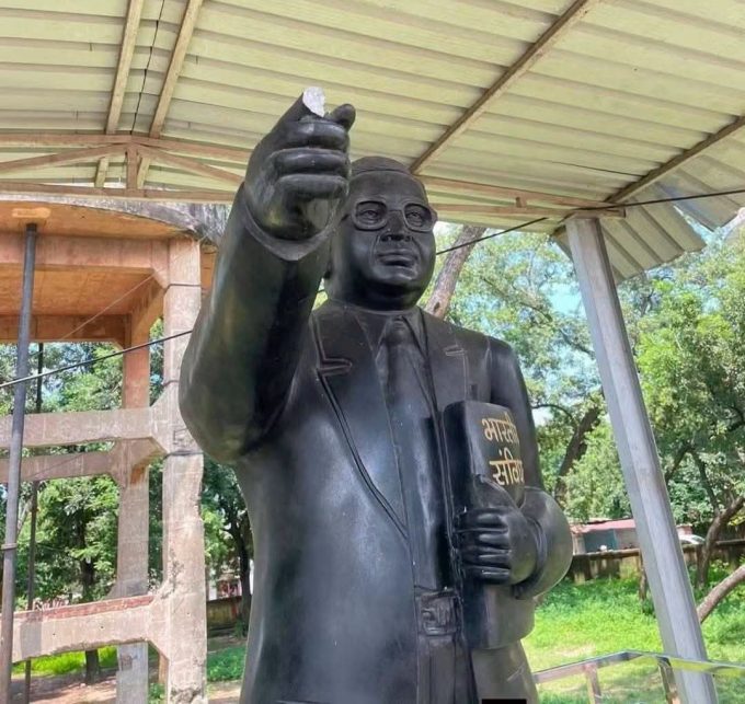 bhuli-dhanbad-ambedkar-statue-damaged-ambedkar-vichar-manch-news