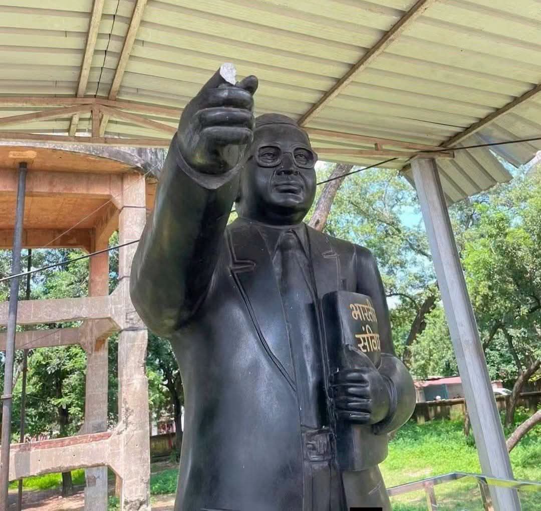 bhuli-dhanbad-ambedkar-statue-damaged-ambedkar-vichar-manch-news